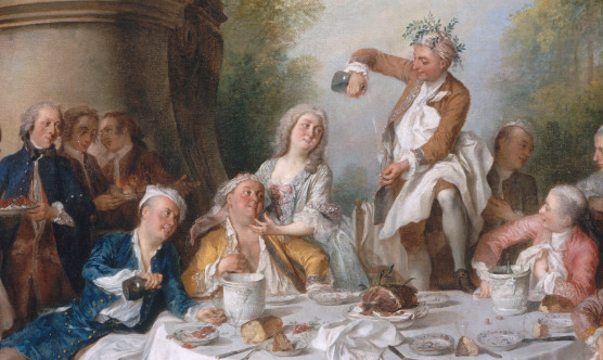 Le déjeuner de jambon de Nicolas Lancret - détail - (1735)